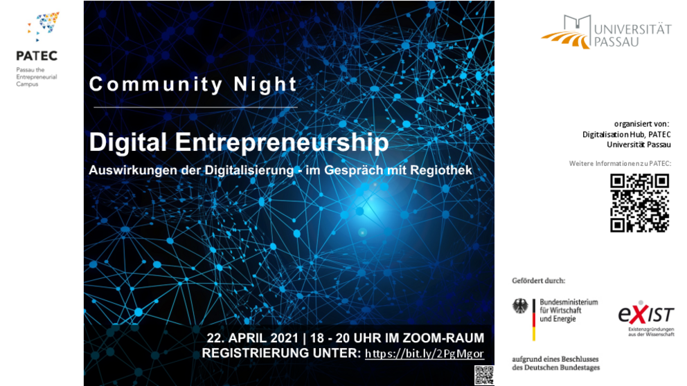[Translate to Englisch:] Flyer Community Night Digital Entrepreneurship