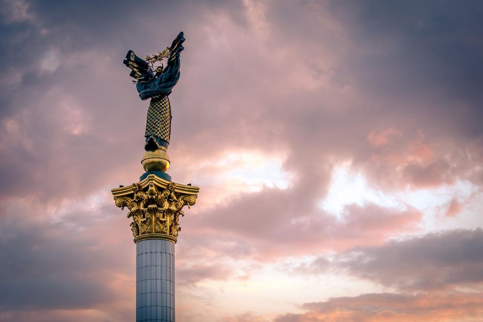 Ukrainian independence monument on the Maidan in Kyiv