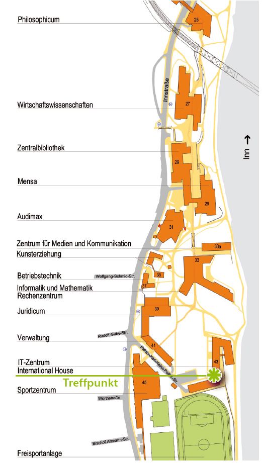 Lageplan der Universität Passau
