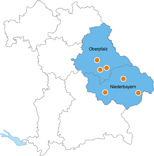 Karte Ostbayern
