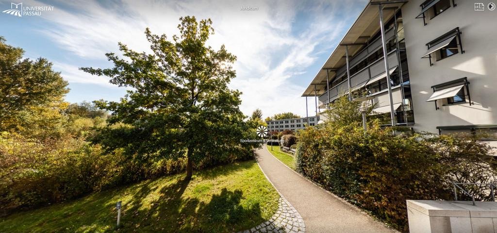 Campustour Screenshot: Blick vom Juridicum nach Westen