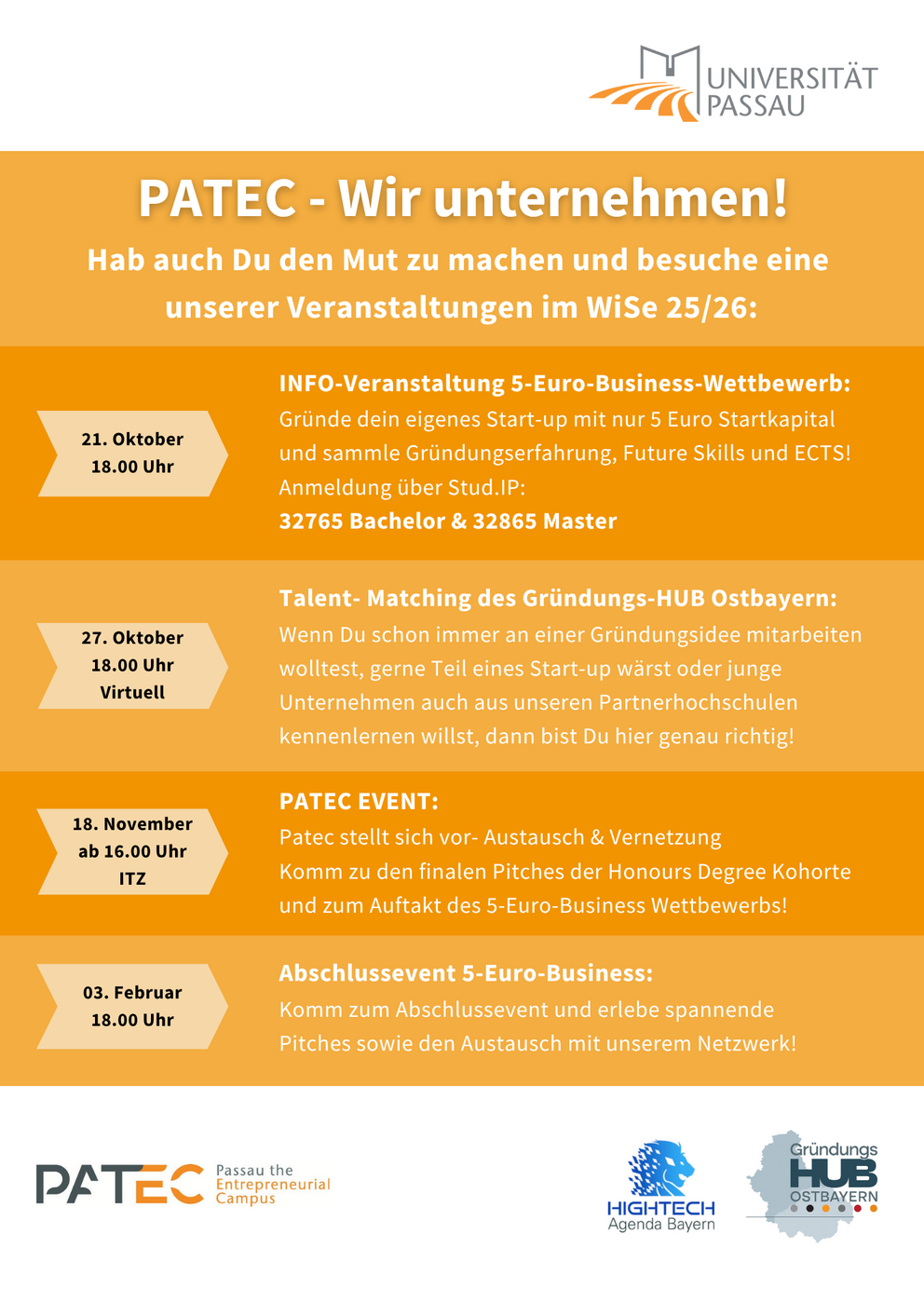 Semesterübersicht Programm WiSe 25/26