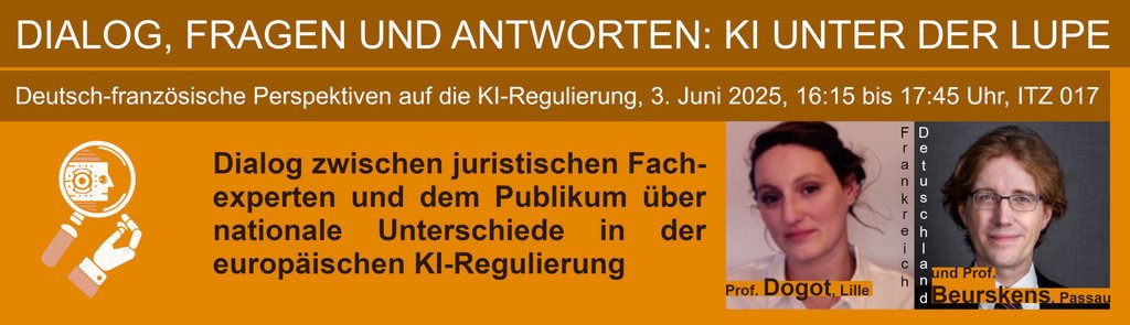 Werbebanner für die Veranstaltunge KI unter der Lupe: Navigating the EU AI Act: Insights from Legal Experts