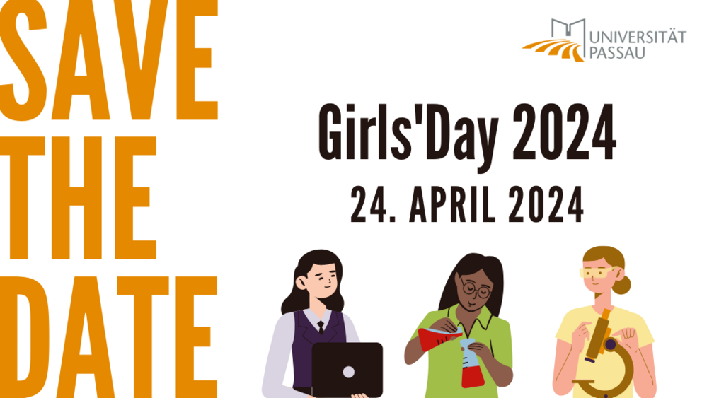 Vorankündigung zum Girls'Day 2024 am 24. April 2024 an der Universität Passau