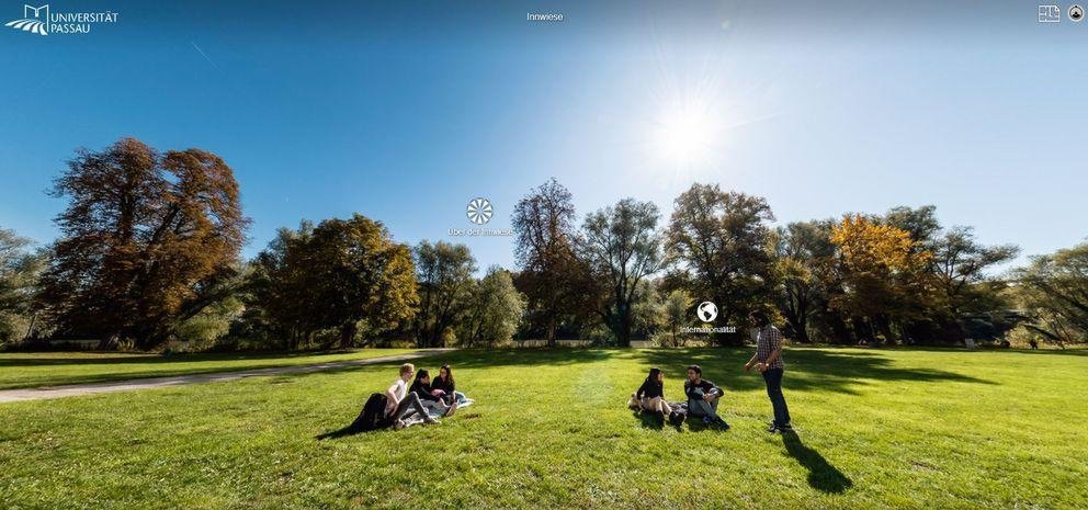 Screenshot from the campus tour: looking South in the Innwiese