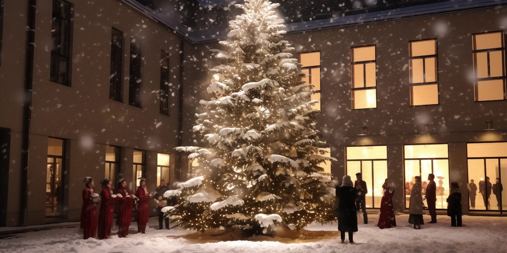 [Translate to Englisch:] Mensaplatz der Uni Passau (KI-generiert)