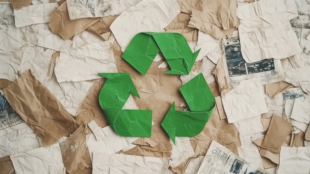 Aerial view of eco-friendly urban recycling initiative presentation Symbolbild Recyclingpapier, Foto: Adobe Stock