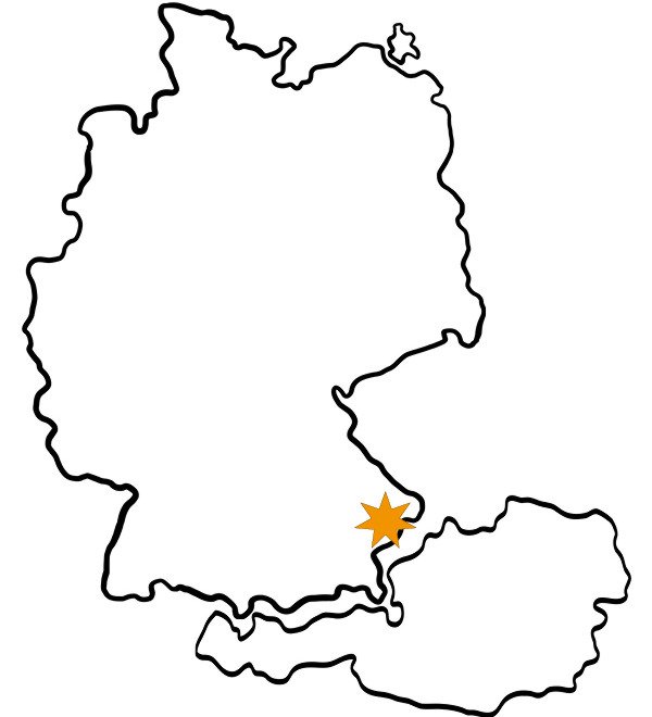 Landkarte Deutschland und &Ouml;sterreich