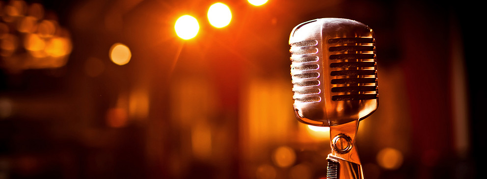 Microphone on a stage