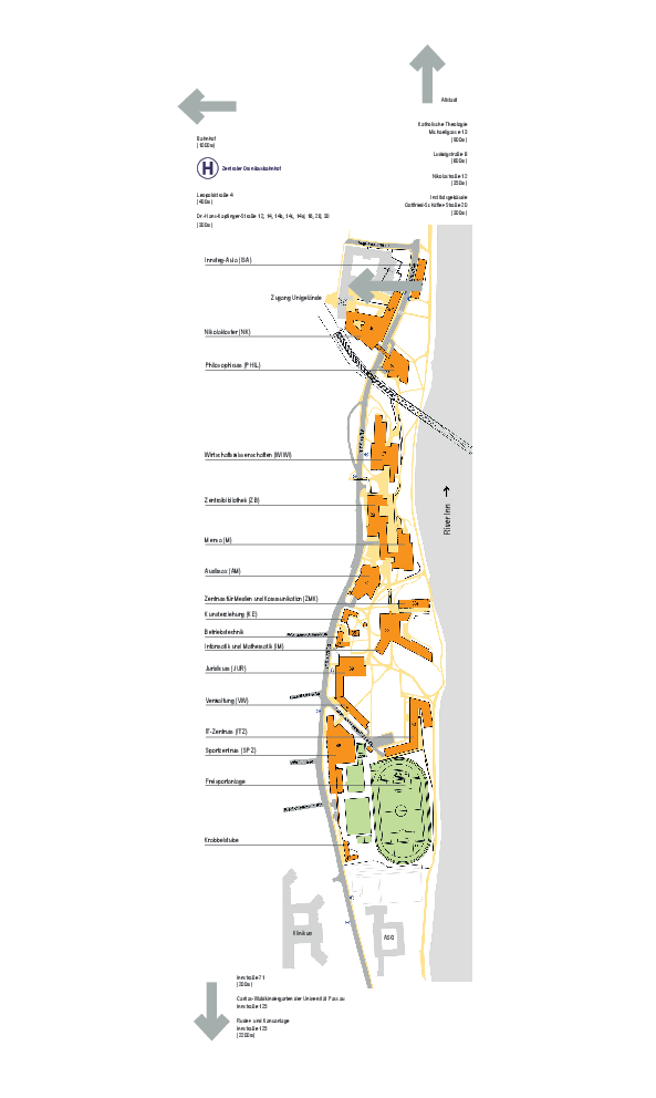 Lageplan Universit&auml;t Passau