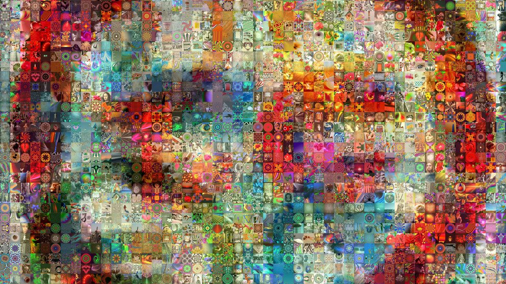 symbolisches Bild für OER: unzählige zusammengefügte Fotos ergeben Creative Commons Icon 