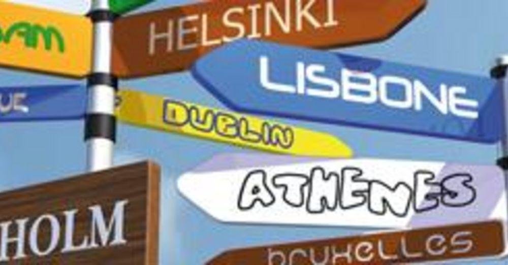 Wegweiser in internationale Städte