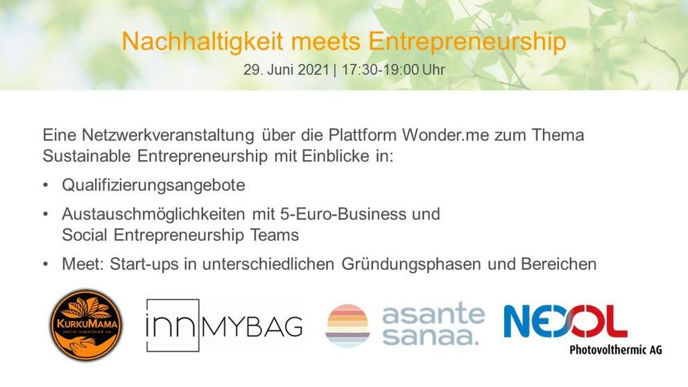 Flyer Nachhaltigkeit meets Entrepreneurship