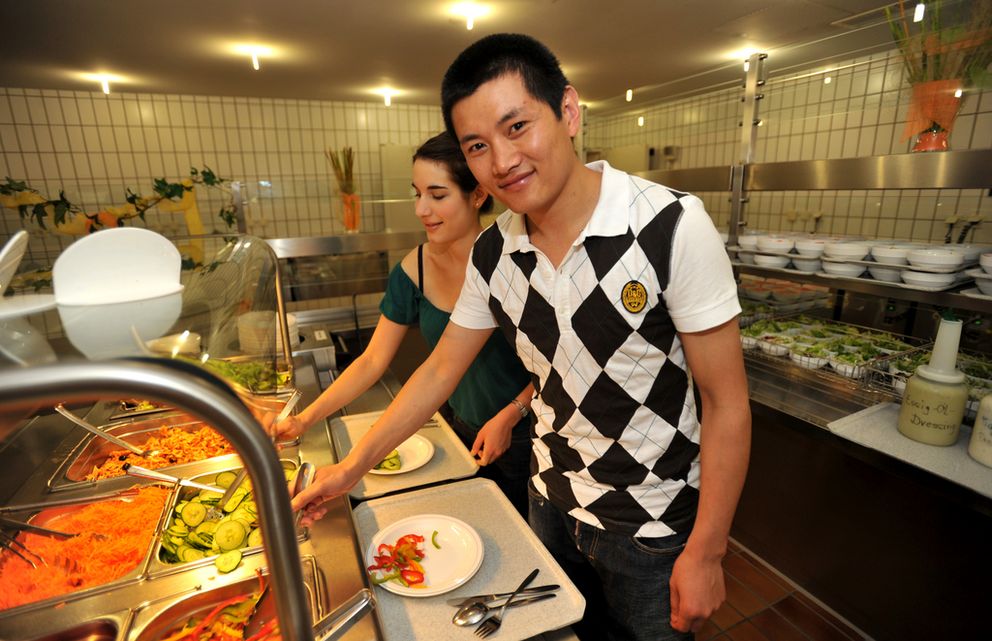 A student in the refectory
