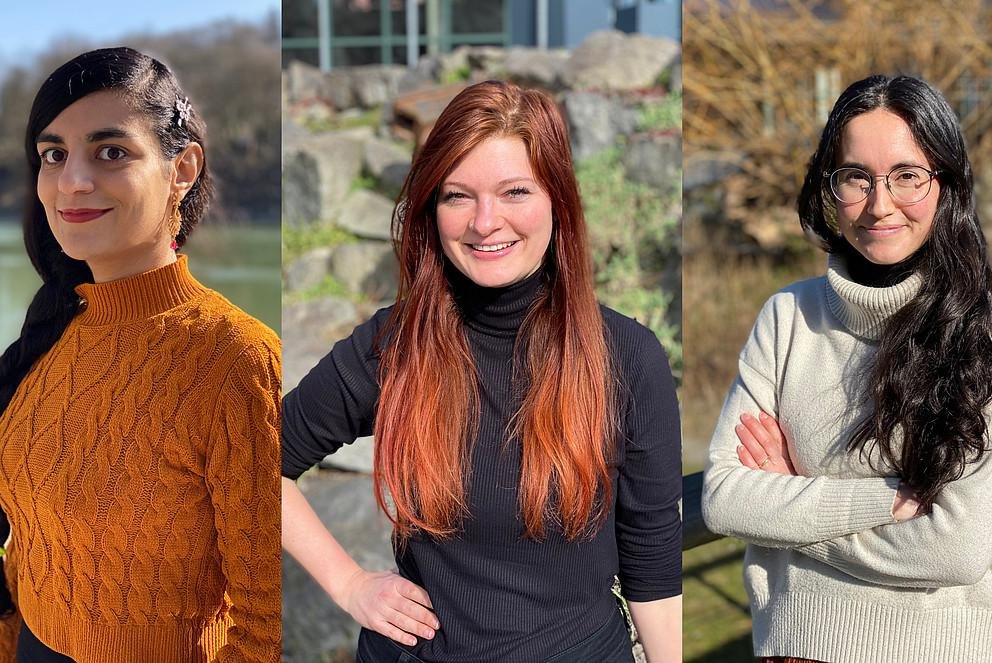 Die Frauenbeauftragten der FIM stellen sich vor. Von links nach rechts: Shekoufeh Neisiran, Isabella Graßl und Alizée Bertrand. Bild: Daniela Polzer