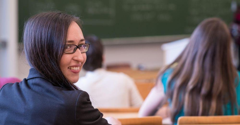 Student in the auditorium