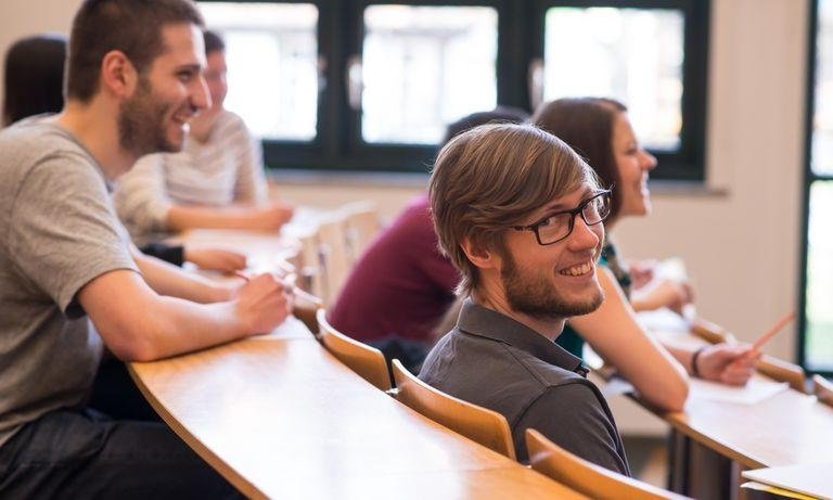 Student in lecture hall