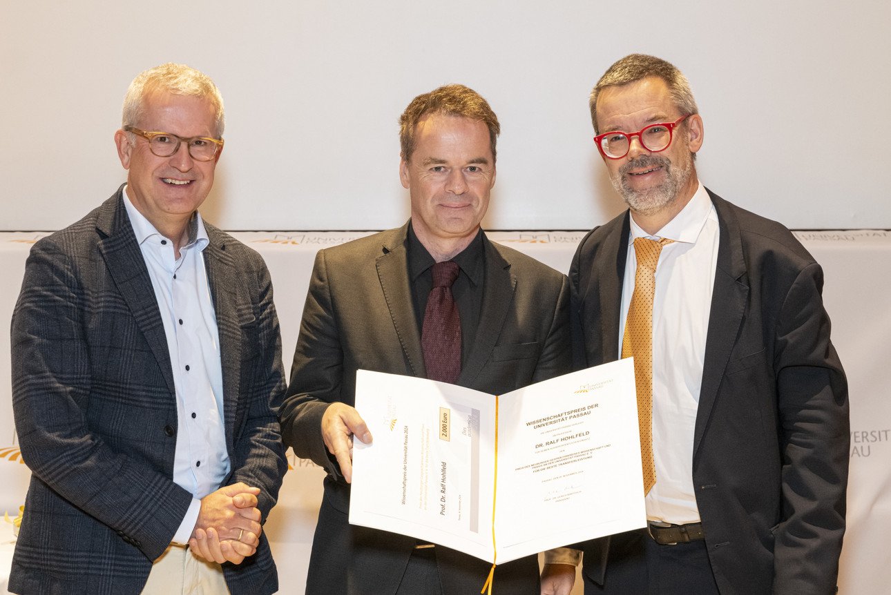 Dr. Fritz Audebert, Vorstand ICUnet Group Prof. Dr. Ralf Hohlfeld Prof. Dr. Werner Gamerith, Vizepr&auml;sident f&uuml;r Transfer und interne Vernetzung mit der Querschnittsaufgabe Nachhaltigkeit