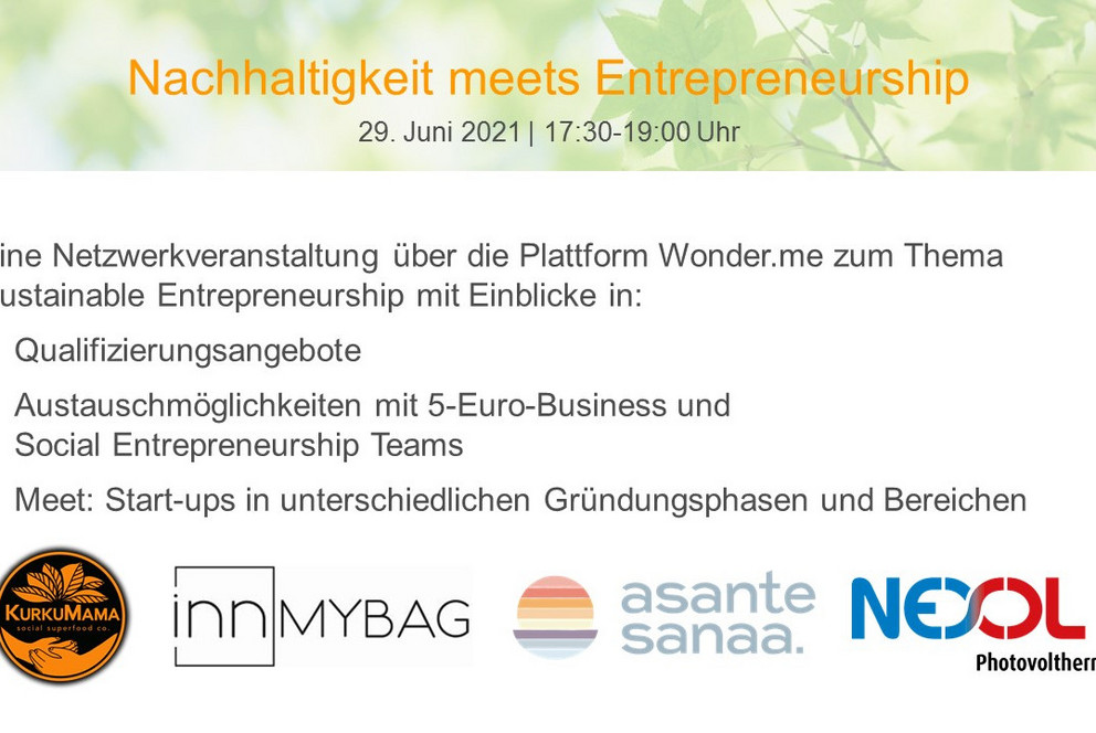 Flyer Nachhaltigkeit meets Entrepreneurship