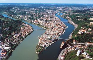 Bird's eye view of Passau
