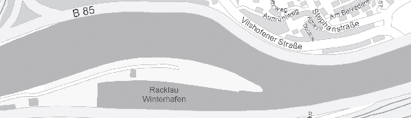 City Map of Passau showing university buildings including the ITZ IT-Zentrum in the shape of the mathematical radix symbol
