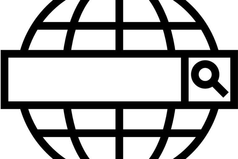 Netzwerkzeichen und Suchleiste Grafik