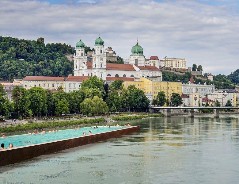 View to Passau Blick auf den Inn