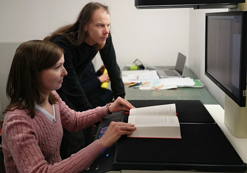 A book scanner is put into operation