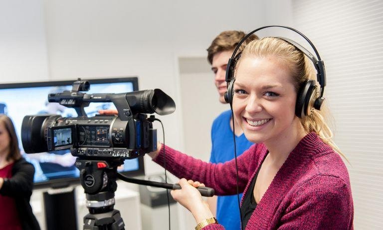 Student at camera