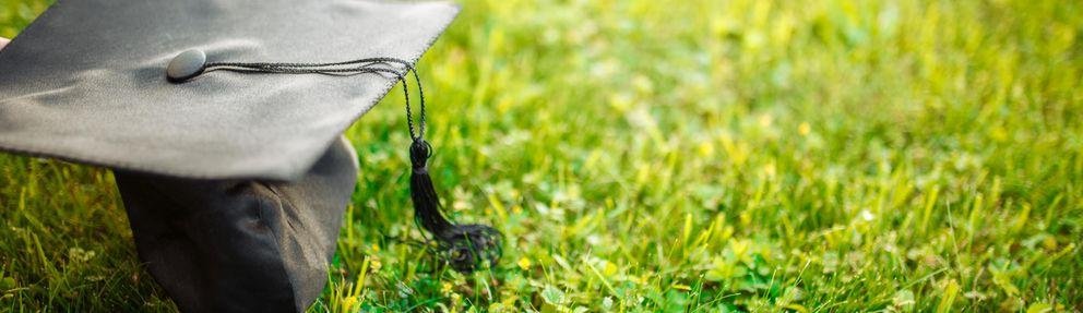 Mortarboard on field