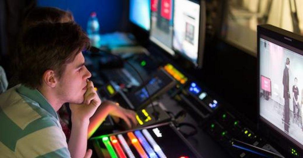 Students in television studios