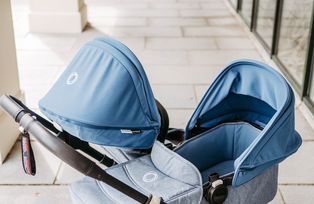 Pram with child seat and baby seat