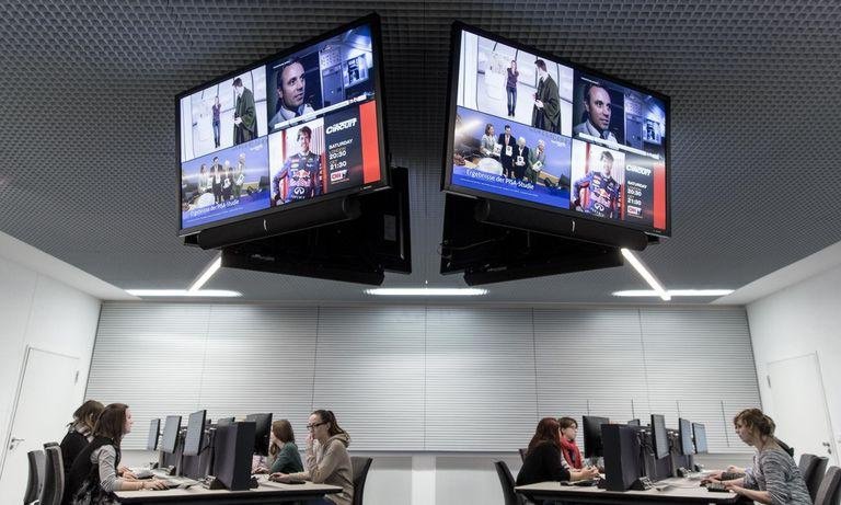Students in the multimedia room