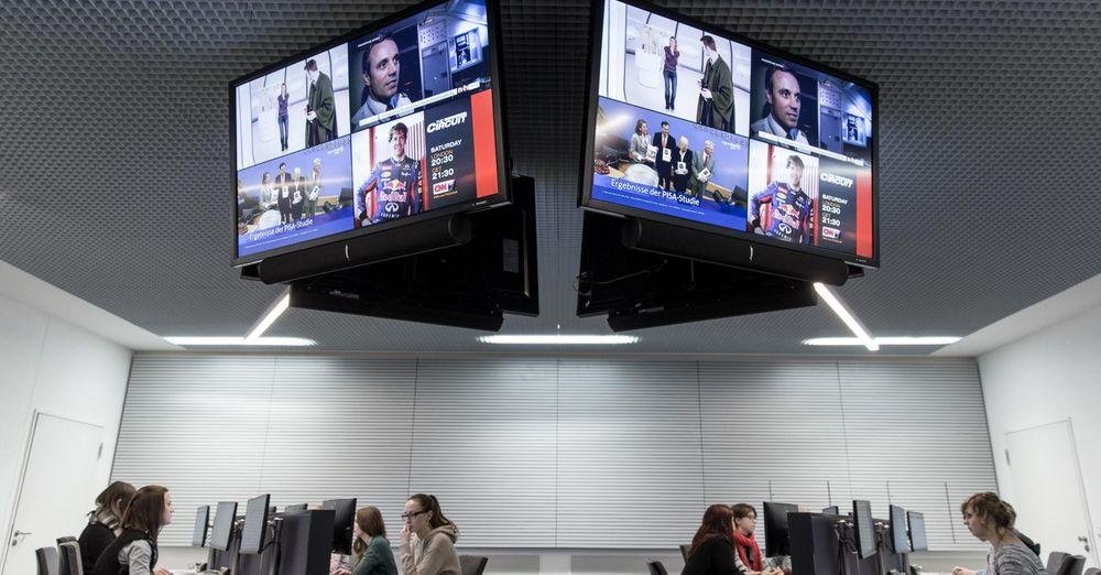 Students in the multimedia room