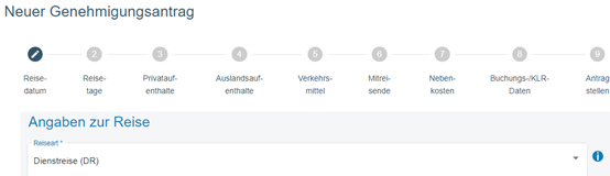 Übersicht Genehmigungsantrag in BayRMS