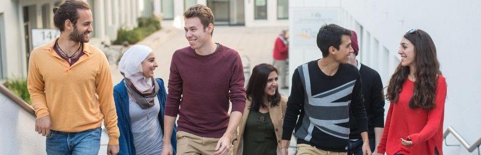 students on stairs