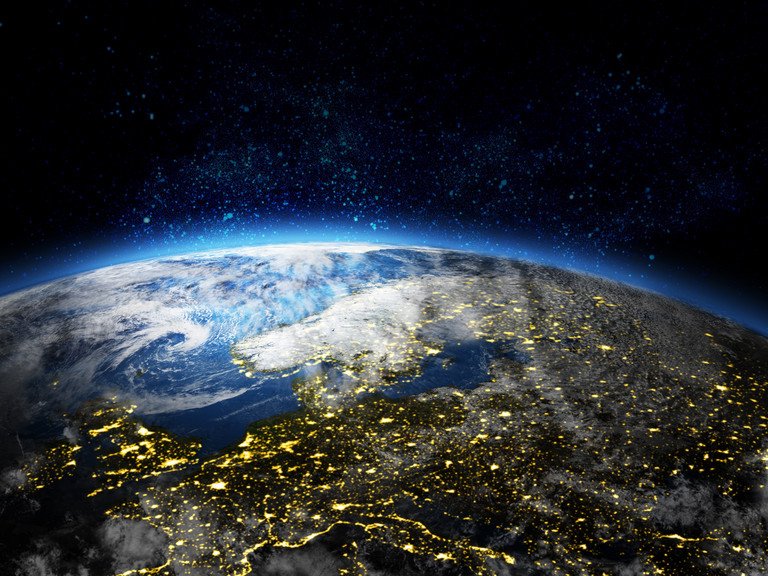 Schöne Erde im Weltraum