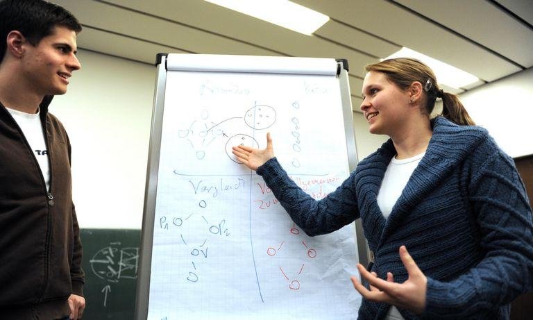 Students in front of a flipchart