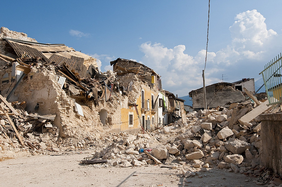 Haus von Erdbeben zerstört