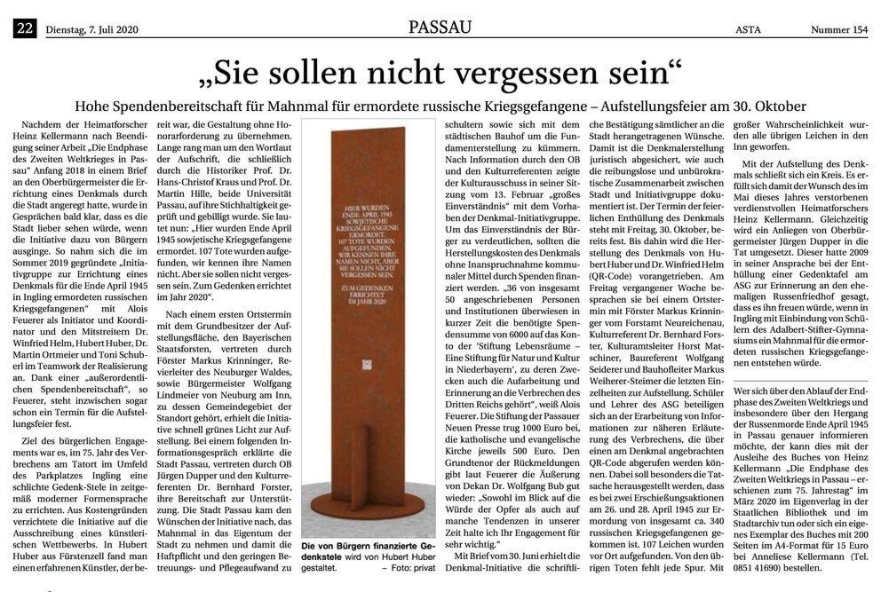 Passauer Neue Presse vom 7.7.2020