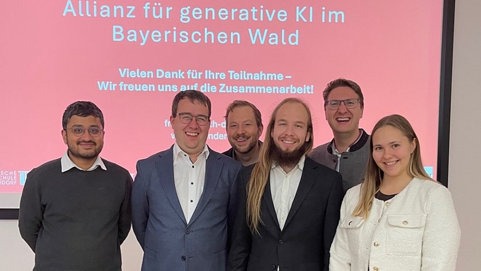 Projektkonsortium FrAInderl (v.l.) Dr. Kanishka Ghosh Dastidar, Dr. Sebastian Wilhelm, Prof. Dr. Florian Wahl, Johannes Jachmann, Sascha Schiegg, Ekaterina Mashina