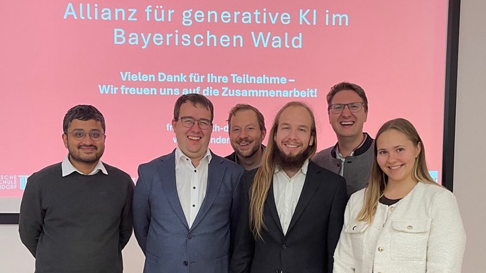 Projektkonsortium FrAInderl (v.l.) Dr. Kanishka Ghosh Dastidar, Dr. Sebastian Wilhelm, Prof. Dr. Florian Wahl, Johannes Jachmann, Sascha Schiegg, Ekaterina Mashina