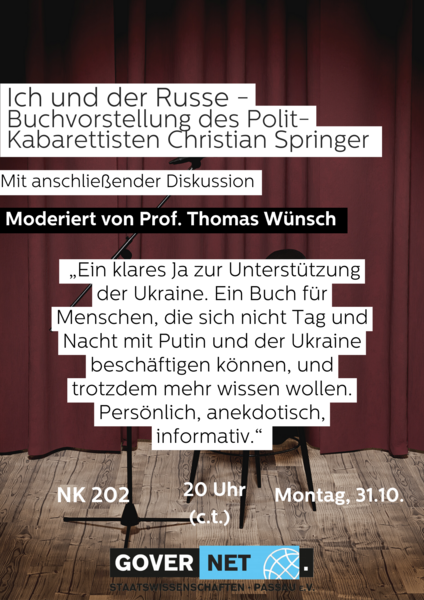 Poster für Buchvorstellung "Ich und der Russe"