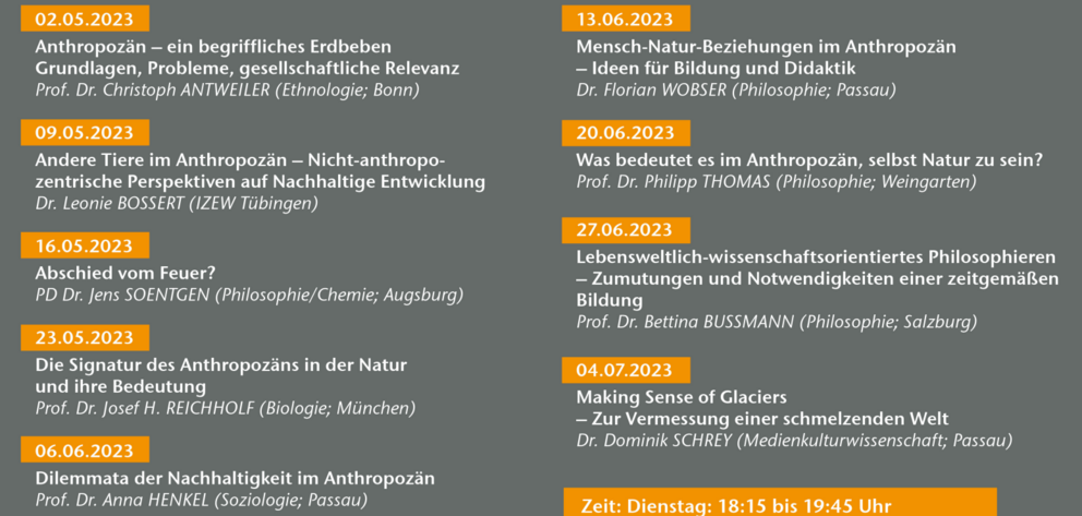 Poster with all dates of the lecture series