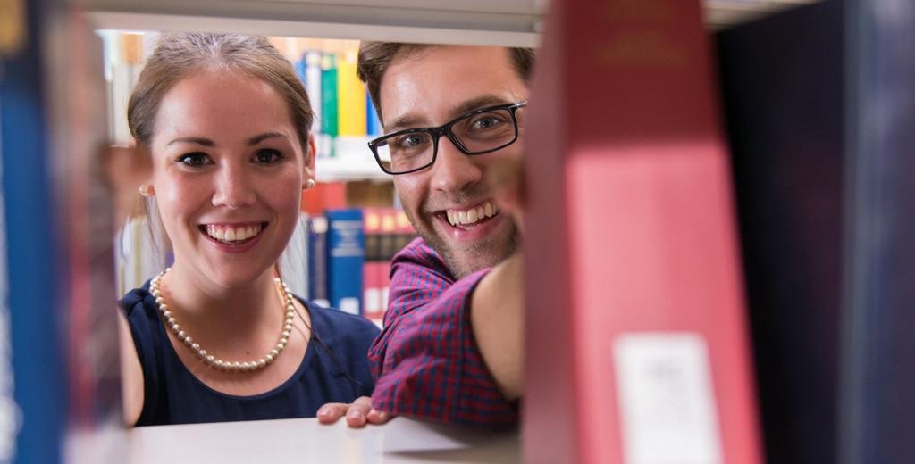 Students in the library