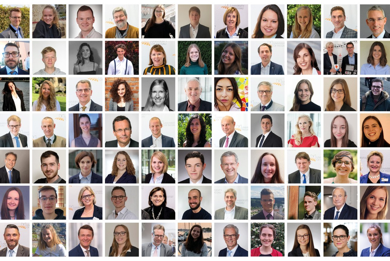 Gruppenbild aus Einzelbildern der Studierenden und F&ouml;rdernden