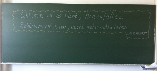 Tafelanschrieb für den Einstieg