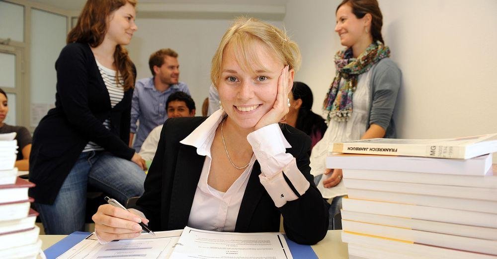 Female student with books