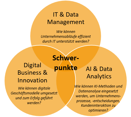 Schwerpunkte IT&Data Management, Digital Business&Innovation, AI&Data Analytics