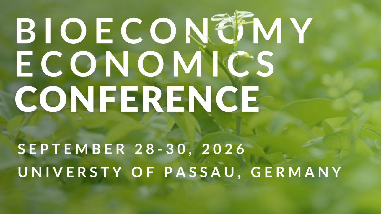 The Bioeconomy Economics Conference will take place on September 28th-30th, 2026, at the University of Passau, in Germany.